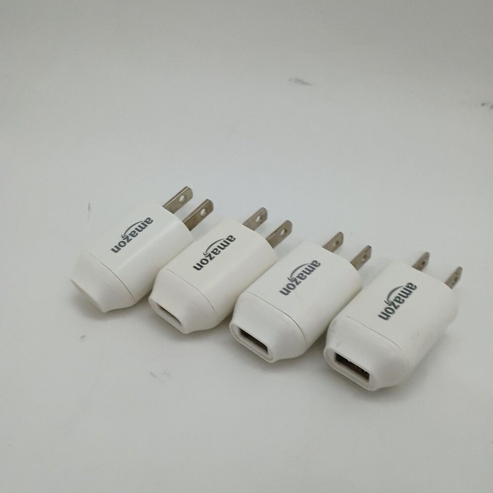 Lot 4 - Original Amazon A00810-01 White USB AC Wall Power Adapter 4.9V Kindle -B